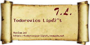Todorovics Lipót névjegykártya
